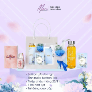 Set quà nhụy hoa nghệ tây, trà hoa tặng 8/3