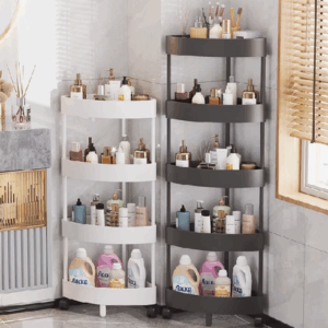 Kệ góc tường tam giác nhiều tầng có bánh xe di chuyển