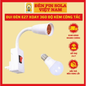 Đui đèn cắm tường E28 kèm  công tắc xoay 360
